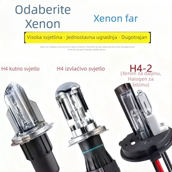 H4 HID Xenon auto far s podešavajućim kutem snopa, 35W, 12V, za duga i kratka svjetla, 6000K-8000K