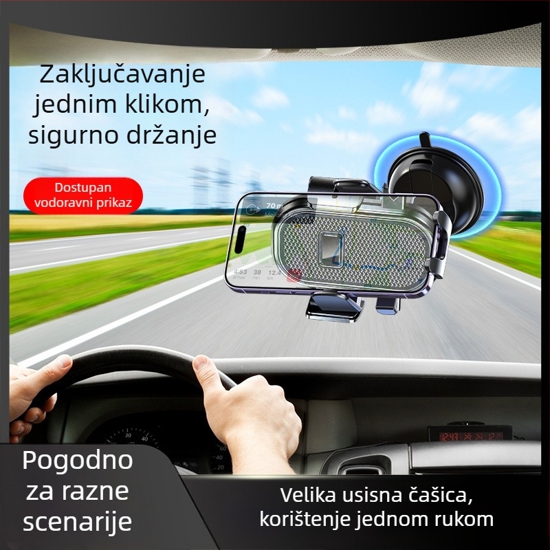 Univerzalni držač za telefon u automobilu s usisnom čašicom za navigaciju, središnju konzolu i prednje staklo