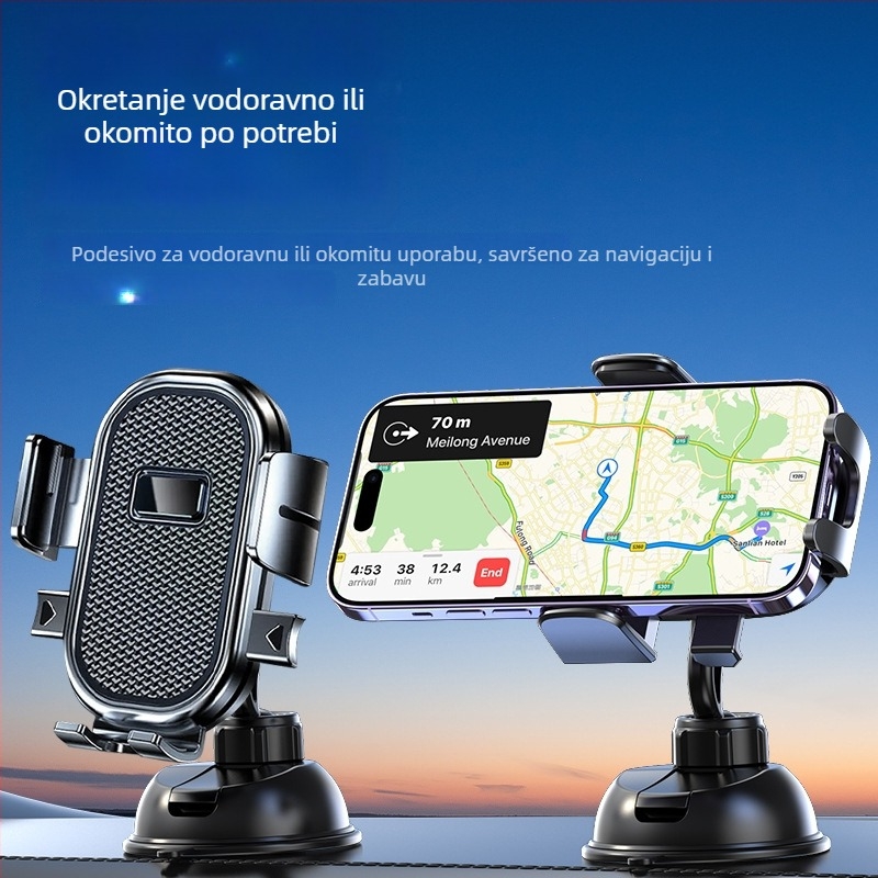Univerzalni držač za telefon u automobilu s usisnom čašicom za navigaciju, središnju konzolu i prednje staklo