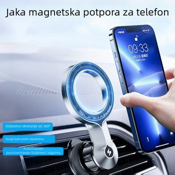 Magnetski držač za telefon u automobilu, nosač na otvor ventilacije, snap-on, 360° rotacija, univerzalna kompatibilnost