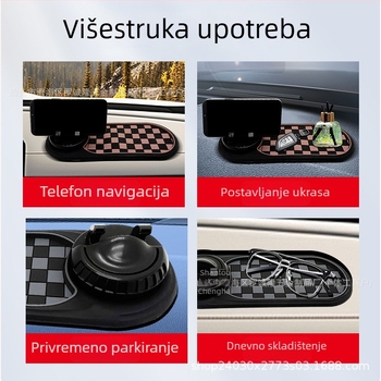 Držač za telefon u automobilu s protukliznom podlogom za navigaciju, znakom za parkiranje i višefunkcionalnom podrškom središnje konzole