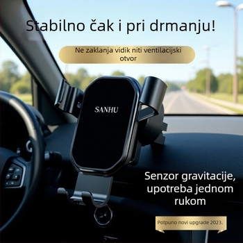 Držač za telefon za otvor za ventilaciju automobila s gravitacijskim senzorom — trokutasti dizajn s oglednom površinom