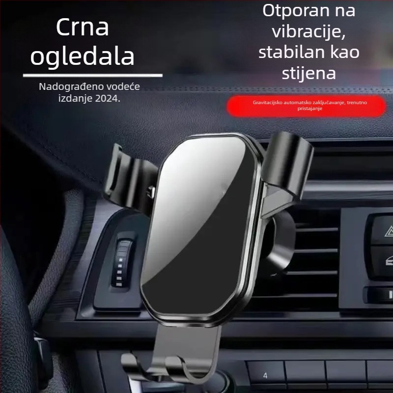 Držač za telefon za otvor za ventilaciju automobila s gravitacijskim senzorom — trokutasti dizajn s oglednom površinom