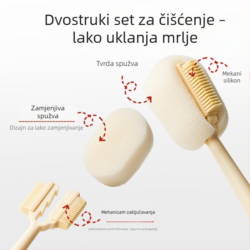 Duga četka za čišćenje čaša s dugom drškom – četka za boce, četkica za slamke i spužvasti četkica za pranje čaša