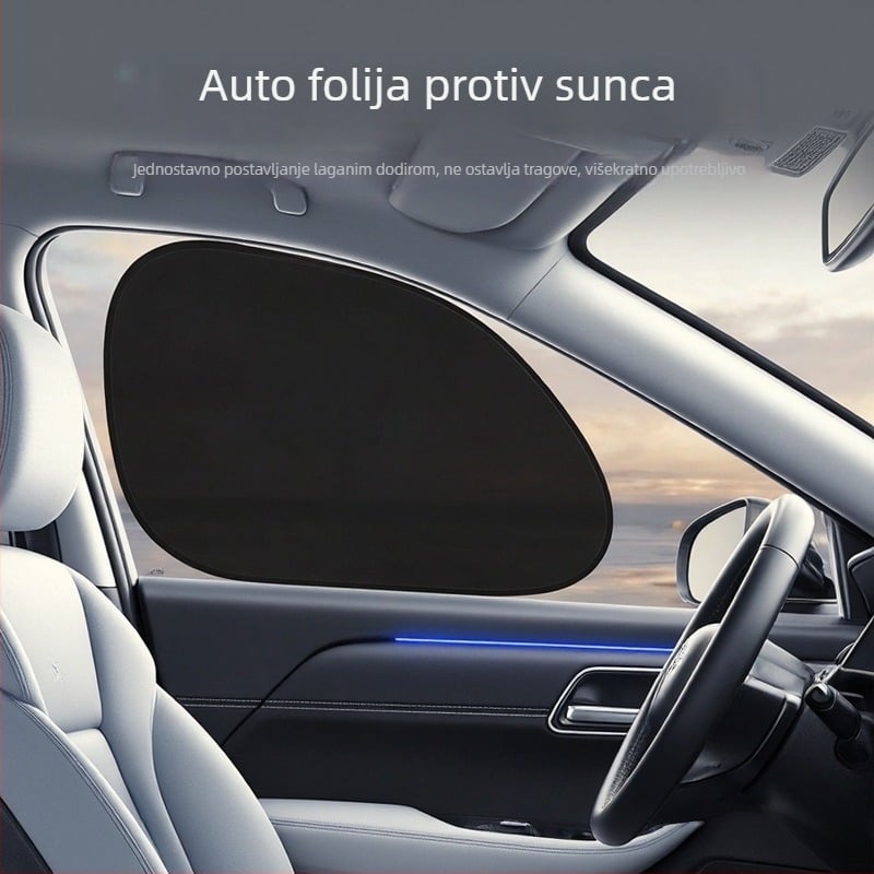 Set od dva komada sjenila za stražnje staklo s petljom, elektrostatni PVC film, jastučić za blokiranje svjetla, automobilsku zaštitu od ljeta