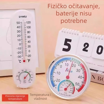 Visoko precizan unutarnji termometar i higrometar za kuću — stolni ili zidni mjerač temperature i vlage