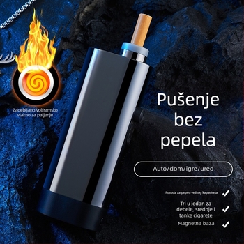 Automobilski pepelnjak s sigurnim zadržavanjem pepela, praktičan držač za cigarete, paljenje jednim pritiskom i punjivi upaljač.