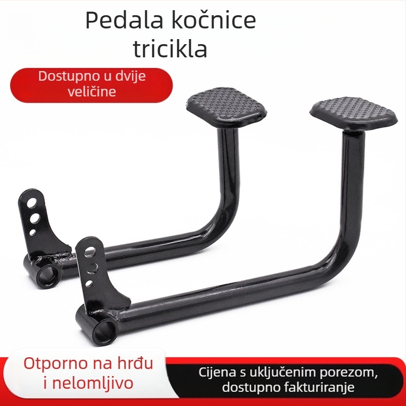 Električni tricikl: pedala kočnice i stopalni pedal, poluga kočnice