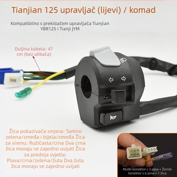 Skupina prekidača za upravljač motocikla Tianjian 125 JYM125-2 s električnim startom, zvoncem i gumbom za svjetlo