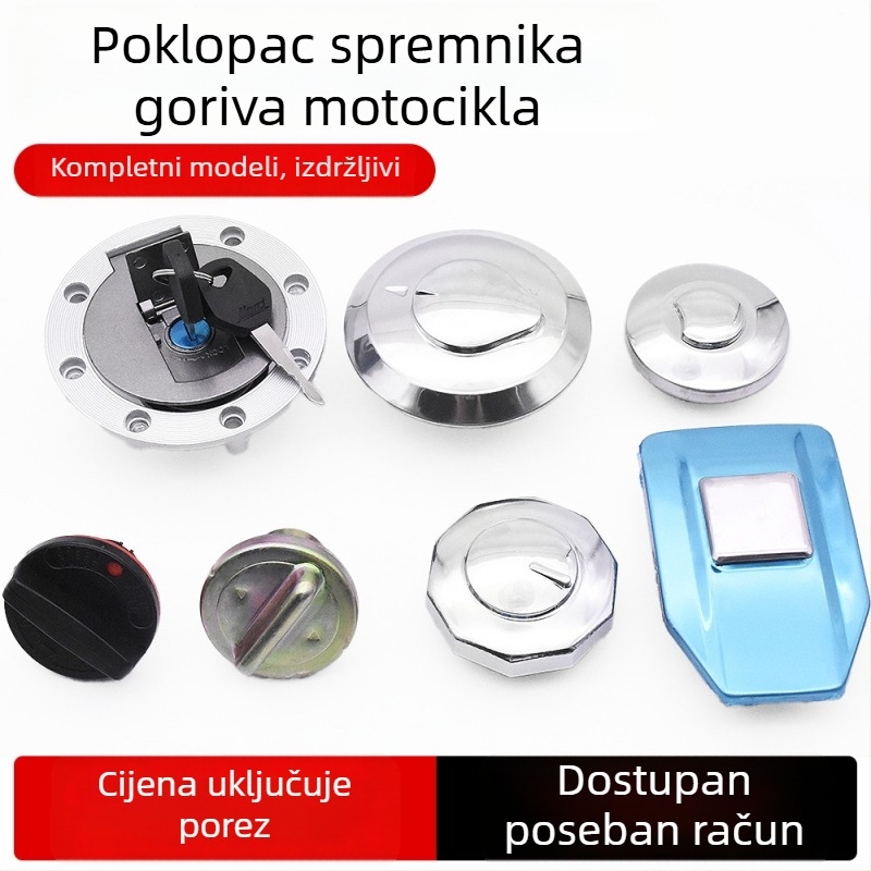 Brava poklopca spremnika goriva za trokolni motocikl, kompatibilna AX100, Jinbiao WY125, Guangyang CBT, Dayang, Qiaoge, Lingying, JH70