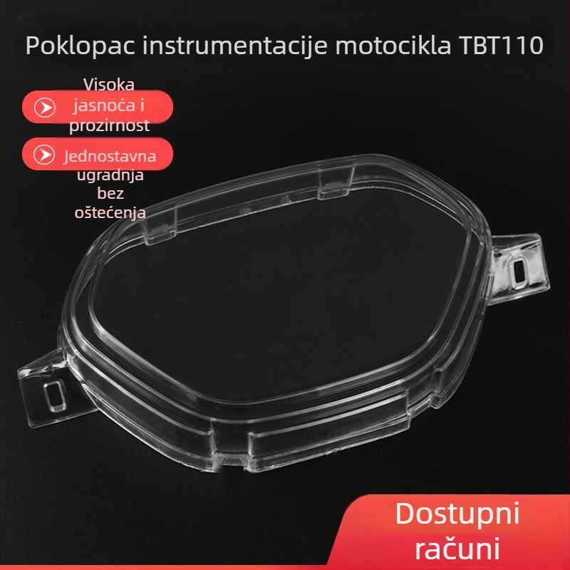 TBT110 zakrivljeni okvir motocikla – kućište instrument ploče, kućište kilometra, plastično kućište s staklenim poklopcem, gornji poklopac, za Hondu