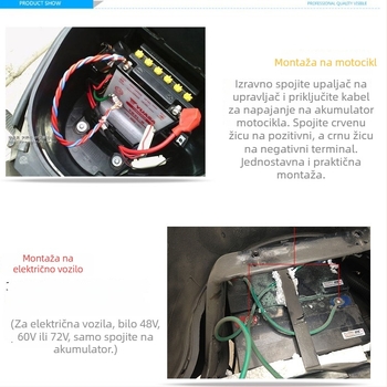 USB punjač za mobitel na upravljaču motocikla i 12V vodootporni priključak za upaljač