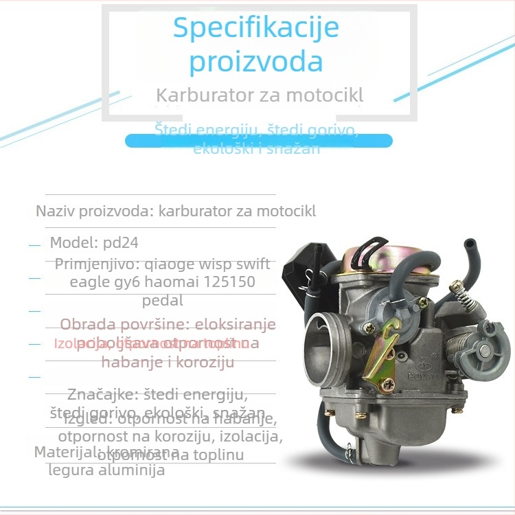 Karburatorski sklop za skuter Guangyang GY6125 (125/150cc)