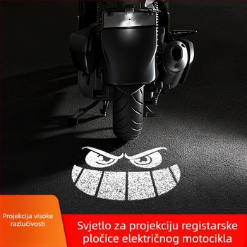 Univerzalno projektorsko svjetlo za registarsku pločicu električnog motocikla — visoka svjetlina, upozoravajuće svjetlo s izrazom đavla