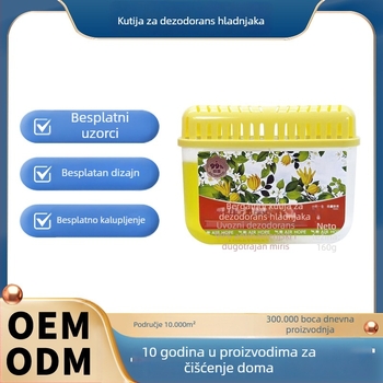 Kutija za deodoriranje hladnjaka s aktivnim ugljem, dvobojni antibakterijski deodorant i pročistač zraka, sprječava miješanje mirisa