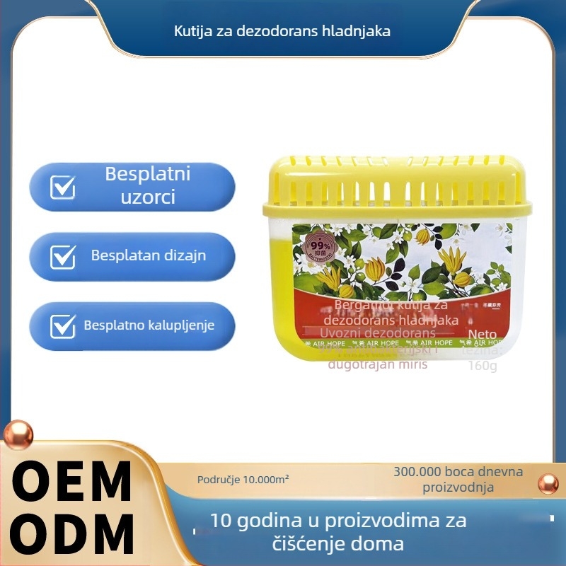 Kutija za deodoriranje hladnjaka s aktivnim ugljem, dvobojni antibakterijski deodorant i pročistač zraka, sprječava miješanje mirisa