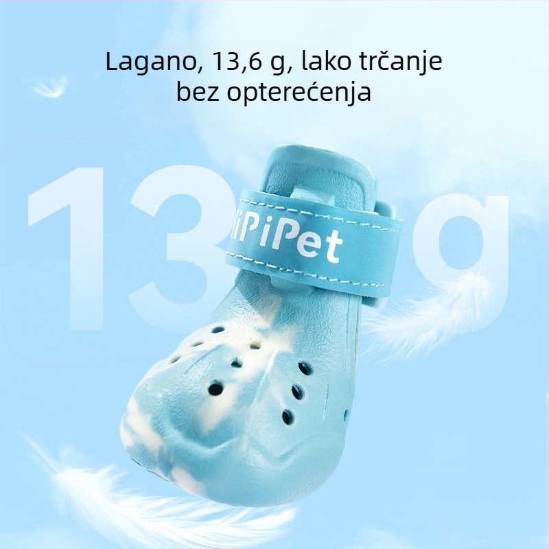 Lagana perforirana obuća za pse za proljeće i ljeto, protuklizna s reflektirajućim Velcro remenom