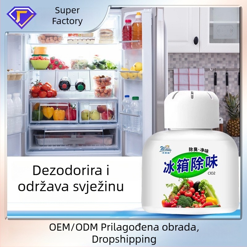 Dezodorans za hladnjak s aktivnim ugljem, sredstvo za uklanjanje mirisa i apsorber mirisa za zamrzivač, miris limuna, pakiranje 150 komada