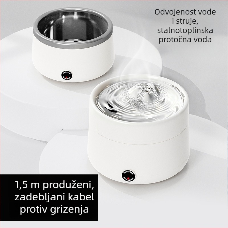 Dispenzer za vodu za mačke s konstantnom temperaturom, kružno filtriranje, tih i pametan automatski napoj vode