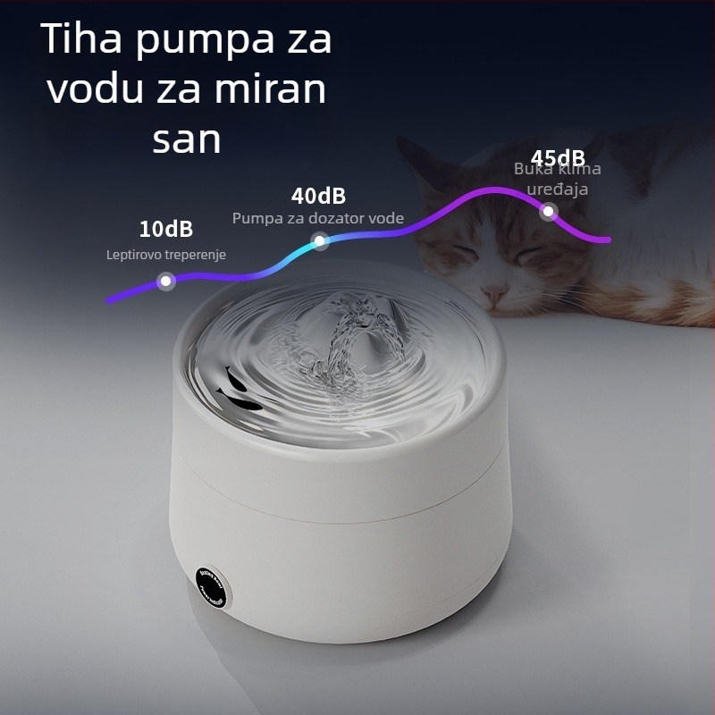 Dispenzer za vodu za mačke s konstantnom temperaturom, kružno filtriranje, tih i pametan automatski napoj vode