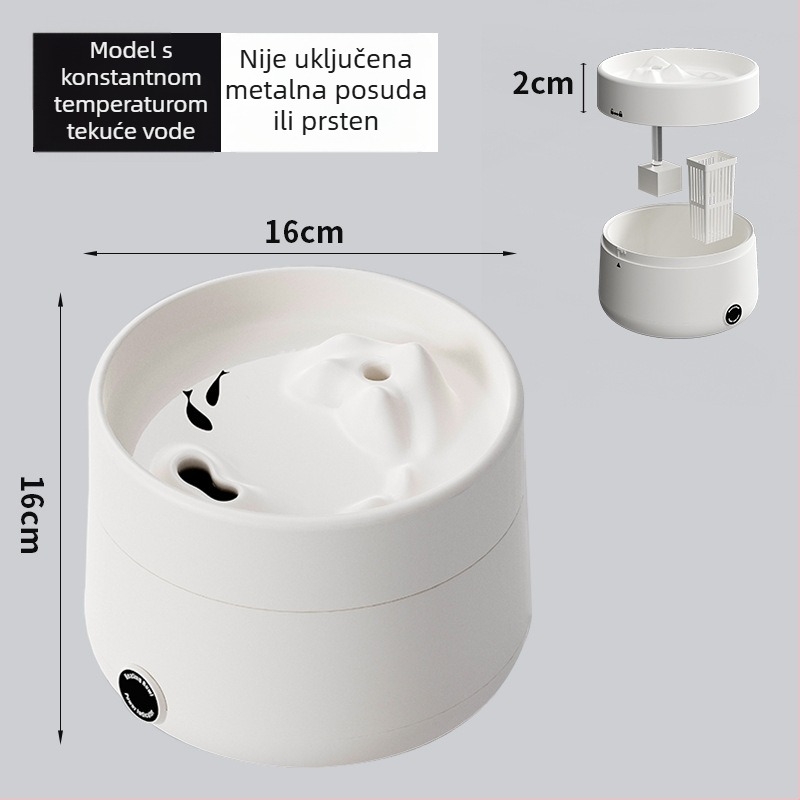 Dispenzer za vodu za mačke s konstantnom temperaturom, kružno filtriranje, tih i pametan automatski napoj vode