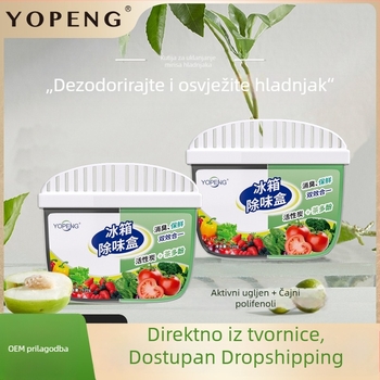 Yopeng Kutija za deodoriranje hladnjaka s aktivnim ugljenom i čajevim polifenolima, dvobojni deodorizator za svježinu