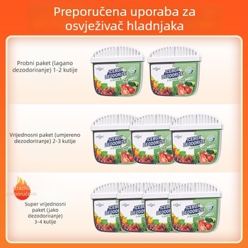 Yopeng Kutija za deodoriranje hladnjaka s aktivnim ugljenom i čajevim polifenolima, dvobojni deodorizator za svježinu