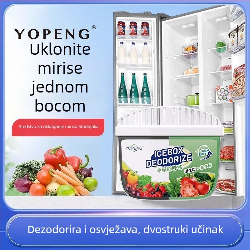 Yopeng Kutija za deodoriranje hladnjaka s aktivnim ugljenom i čajevim polifenolima, dvobojni deodorizator za svježinu
