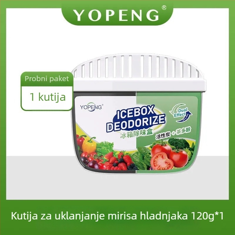 Yopeng Kutija za deodoriranje hladnjaka s aktivnim ugljenom i čajevim polifenolima, dvobojni deodorizator za svježinu