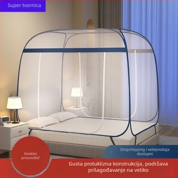 Jurt stil mreža za krevet, bez montaže, dužine 1,5 m, protuklizna, visina 1,8 m, potpuno dno i stražnje dno, zaštita od pada, poliester