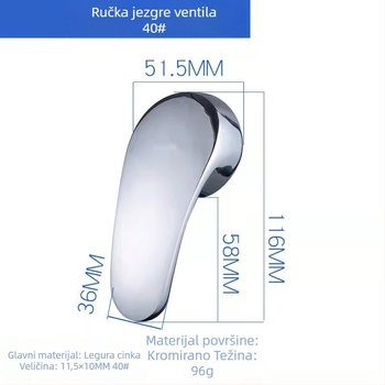 Slavina za umivaonik s jednorukim miješačem, tijelo od legure, 40 mm jezgro ventila