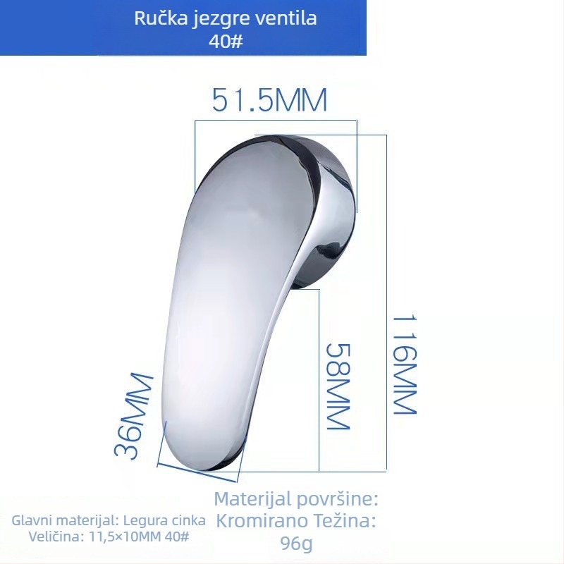 Slavina za umivaonik s jednorukim miješačem, tijelo od legure, 40 mm jezgro ventila
