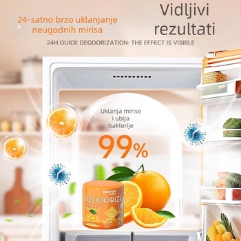 Dezodorizant za hladnjak s aktivnim ugljem i biljnim ekstraktima, uklanjanje mirisa, pročišćavanje, miris naranče, 150 g