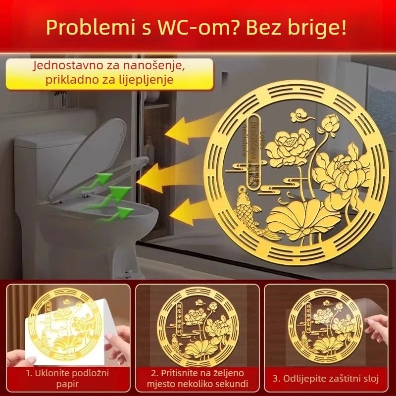 Vodootporna zidna naljepnica s lotusom i koi za kupaonu i kuhinju