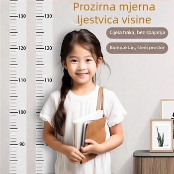 Otklonjiva mjerač visine bez oštećenja zida — prozirna stenska naljepnica za mjerenje visine