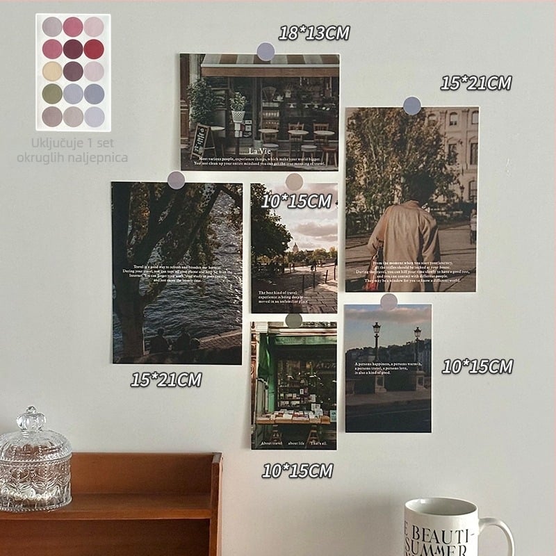 Retro Insta stil zidne naljepnice za spavaću sobu – kartice i plakati (5 komada ili više)