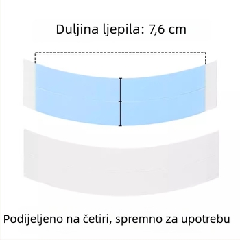 Plava zakrivljena dvostruka ljepljiva traka za periku, ultra-tanka za vlasište, otporna na znoj, fiksiranje perike