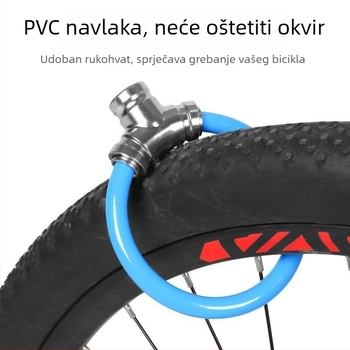 Good Craftsman Kružna brava za bicikl – prijenosna, kružna, universalna uz čelični kabel