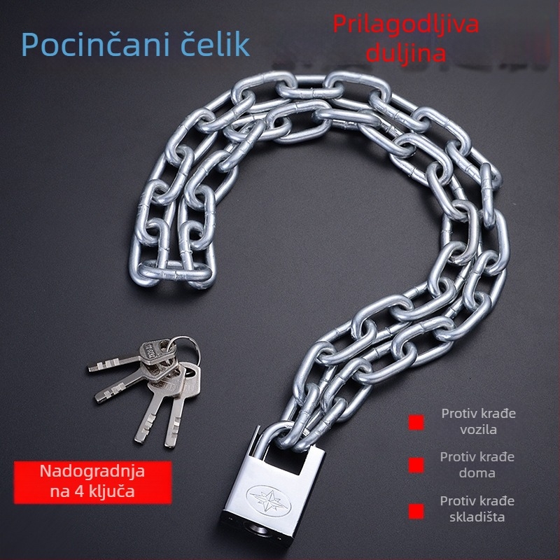 Željezni lančani sigurnosni katanc za bicikl, za brdske bicikle, duljina 0,5–3 m, protiv Krađe, moderan minimalistički dizajn