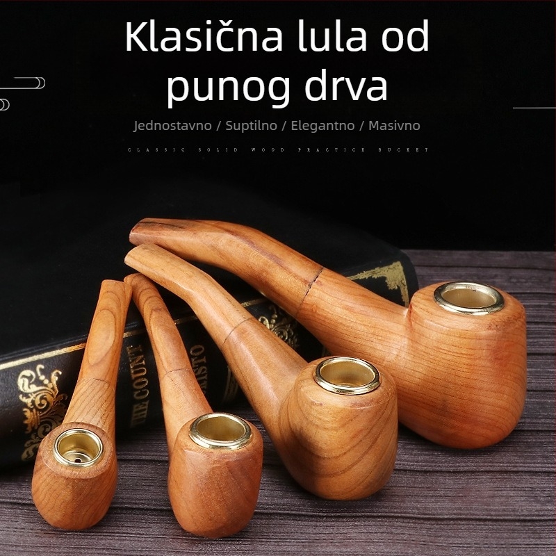 Ručno polirana drvena lula, retro prenosni dizajn, više veličina za vježbanje