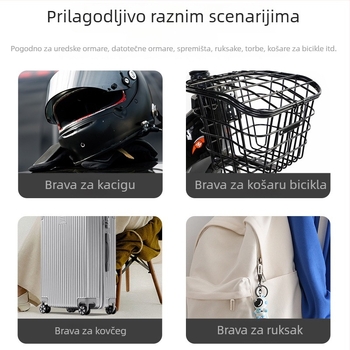 Brava s čeličnim žicom i kodom za ormariće, prtljagu, torbe, ruksake i bicikle – sigurnost djece