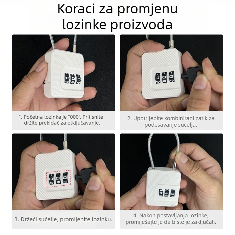 Brava s čeličnim žicom i kodom za ormariće, prtljagu, torbe, ruksake i bicikle – sigurnost djece
