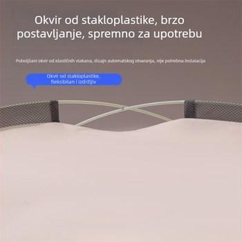 Mreža protiv komaraca u stilu mongolske jurte za spavaću sobu, sklopiva, bez ugradnje, dvostruka vrata, okvir od stakloplastike, sigurno za djecu