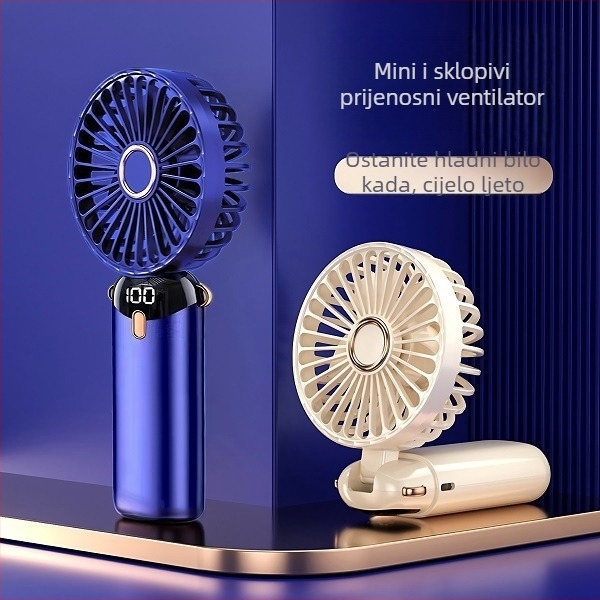 USB ručni ventilator, mini prijenosni ventilator za učenike, s digitalnim zaslonom, sklopivi aromaterapijski mali električni ventilator