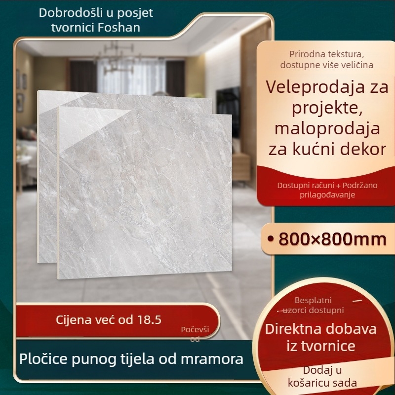 800×800 mm pločice s imitacijom kamena, za dnevni boravak i spavaću sobu, sjajne moderne podne pločice