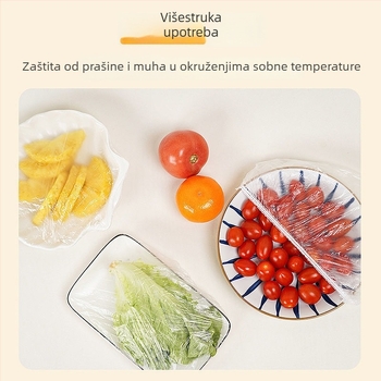 Miaojie Jednokratni pokrivači za plastičnu foliju za kućno čuvanje hrane, prašinu otporni pokrivači s elastičnim otvorima, pogodni za ostatke i zdjele