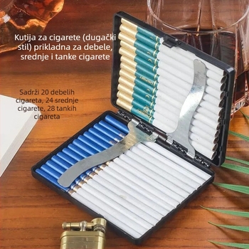 Univerzalna kutija za cigarete s preklopnim poklopcem, za 20 cigareta, ultra-tanka, luksuzan mat ABS, otporna na vlagu