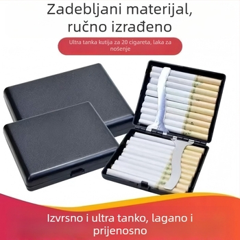 Univerzalna kutija za cigarete s preklopnim poklopcem, za 20 cigareta, ultra-tanka, luksuzan mat ABS, otporna na vlagu