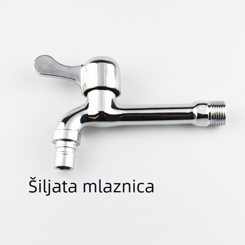 Zidna slavina za perilicu rublja, hladna voda, dvostruka uporaba, brzo otvaranje mlaznice, produžena debela mlaznica