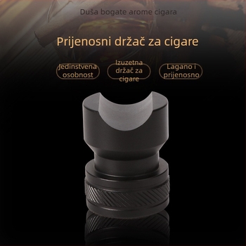 Prijenosni aluminijski držač za cigare s nosačem i pepalnikom